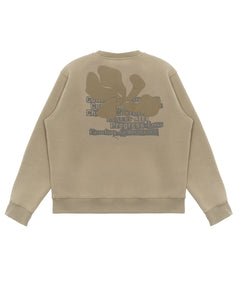 Beige Relaxed Graphic Sweatshirt